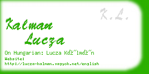 kalman lucza business card